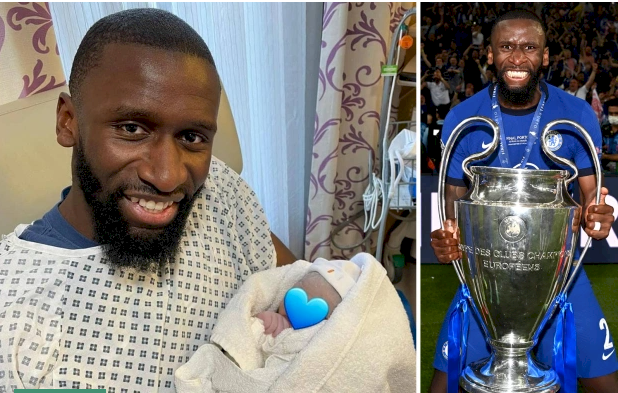 Chelsea star, Antonio Rudiger becomes a dad for second time, names the baby girl after his Champions League win