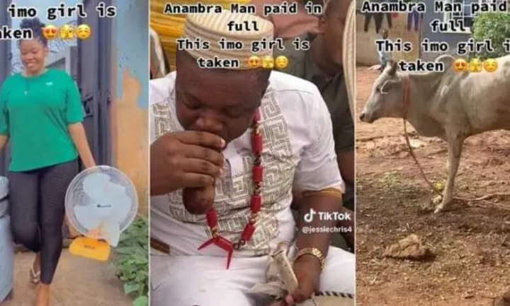 "Anambra man paid in full" - Excited lady leaves her parents' house as her bride price is settled, marries lover (Video)