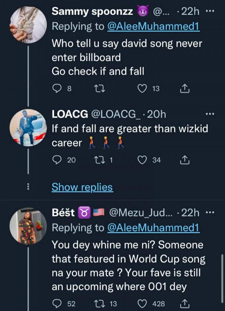 Wizkid FC and 30BG fans clash over alleged collaboration of Davido and Big Wiz