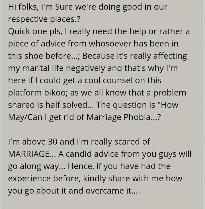 Marriage phobia is killing me - Man cries out for help