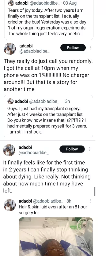 'I can finally stop thinking about dying' - Nigerian lady celebrates life anew after successful kidney transplant