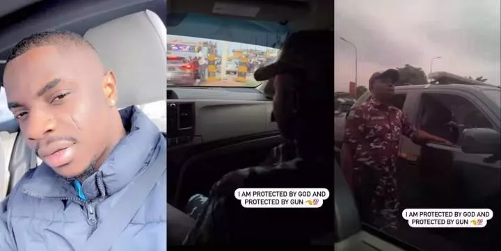 "I'm protected by God and Gun" - MC Oluomo's son brags as he shows off his security orderlies (Video)