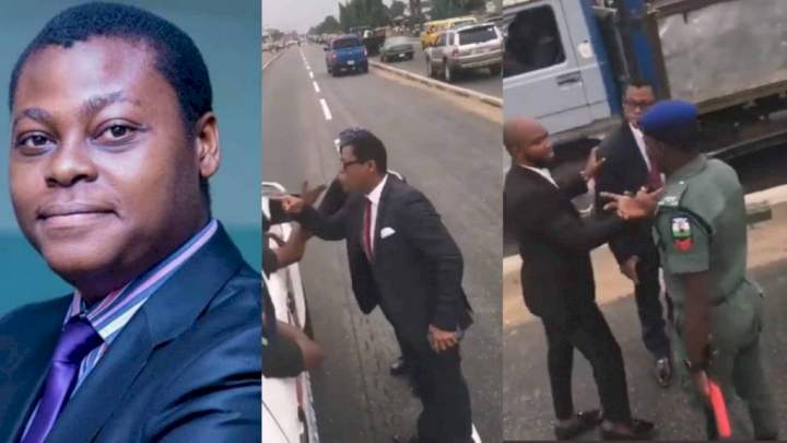 'I will call the governor' - Watch moment Arise TV anchor, Rufai Oseni lashes out at traffic police after he was stopped for reportedly using BRT lane