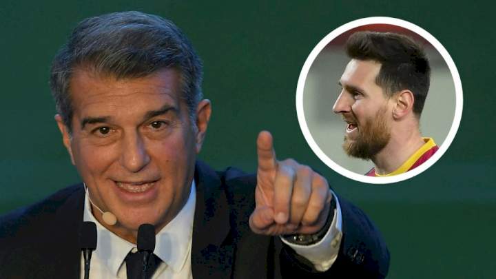 Barcelona: I'm indebted to Messi - Laporta
