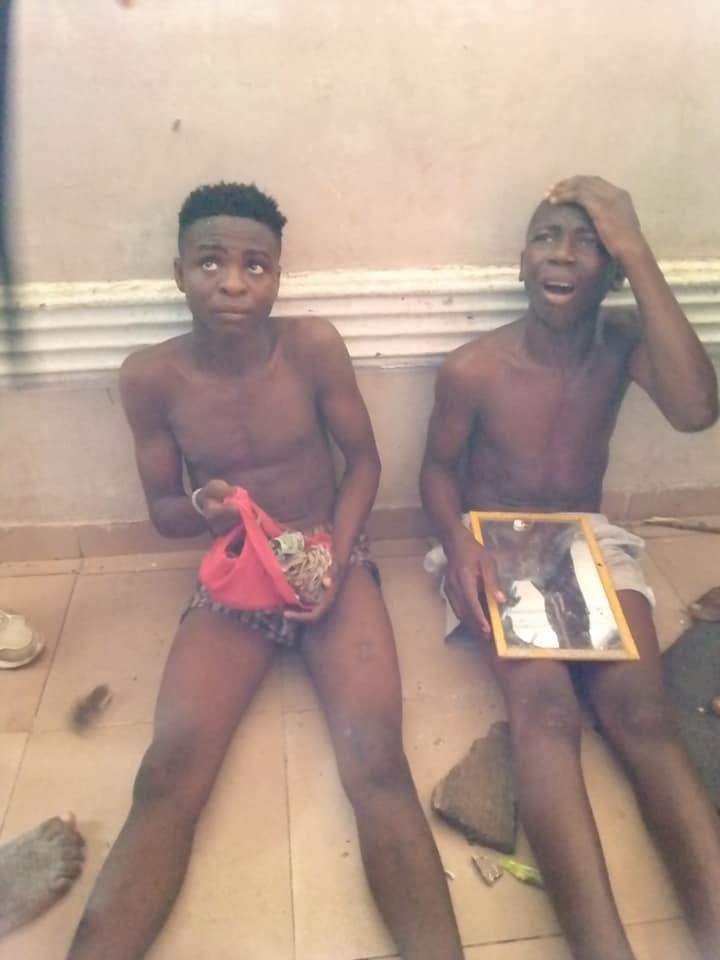Two teenagers caught allegedly trying to use 14-year-old girl for rituals in Bayelsa (photos/videos)