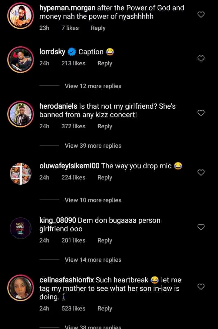 'After power of God and money, nah power of yansh' - Reactions as Kizz Daniel tells lady he hijacked during concert to 'DM' him (Video)