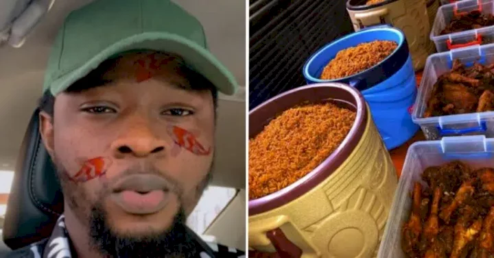 'What are you doing with 5 litres cooler of rice?' - Man calls out lady who billed him N37k after offering to pay for her lunch
