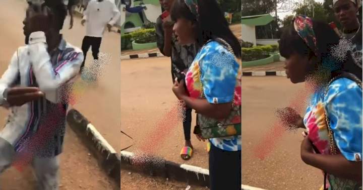 Moment lady lands hot slap on man who tried to propose to her (Video)