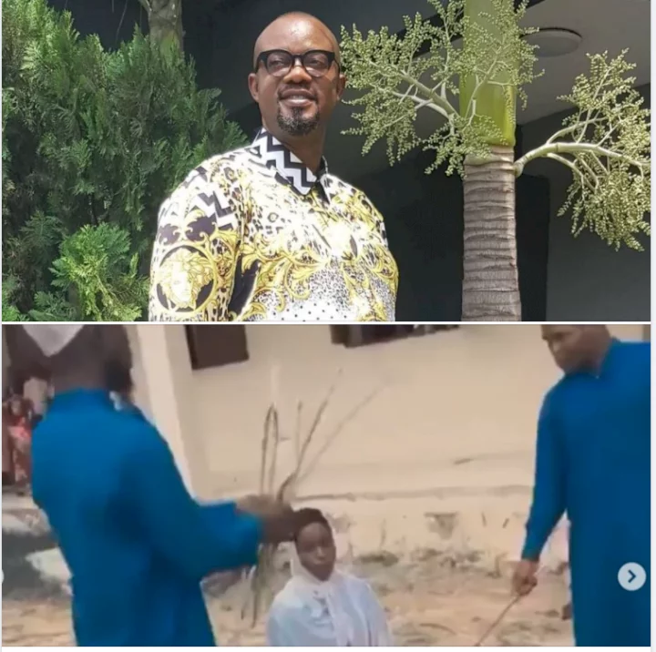 This is brazen display of barbarism - Actor Charles Inojie reacts to viral video of female and male Islamic students being flogged mercilessly by their Islamic teachers (video)