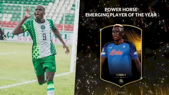 Victor Osimhen wins 'emerging player of the year' award at 2022 Globe Soccer Awards