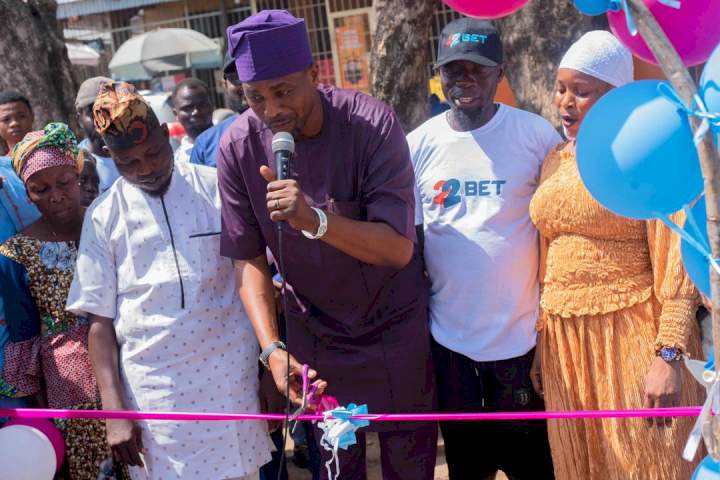 Cutting of the ribbon  at Abowo Express Park by  the Director General, Oyo State Gaming and Lottery Board
