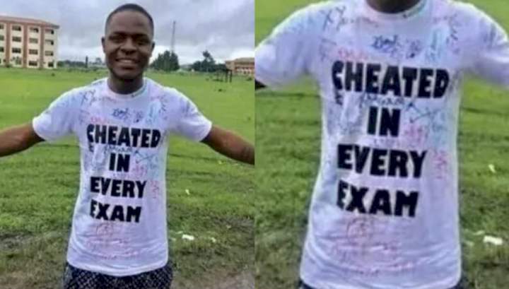 Fresh graduate inscribes 'cheated in every exam' on sign-out T-shirt