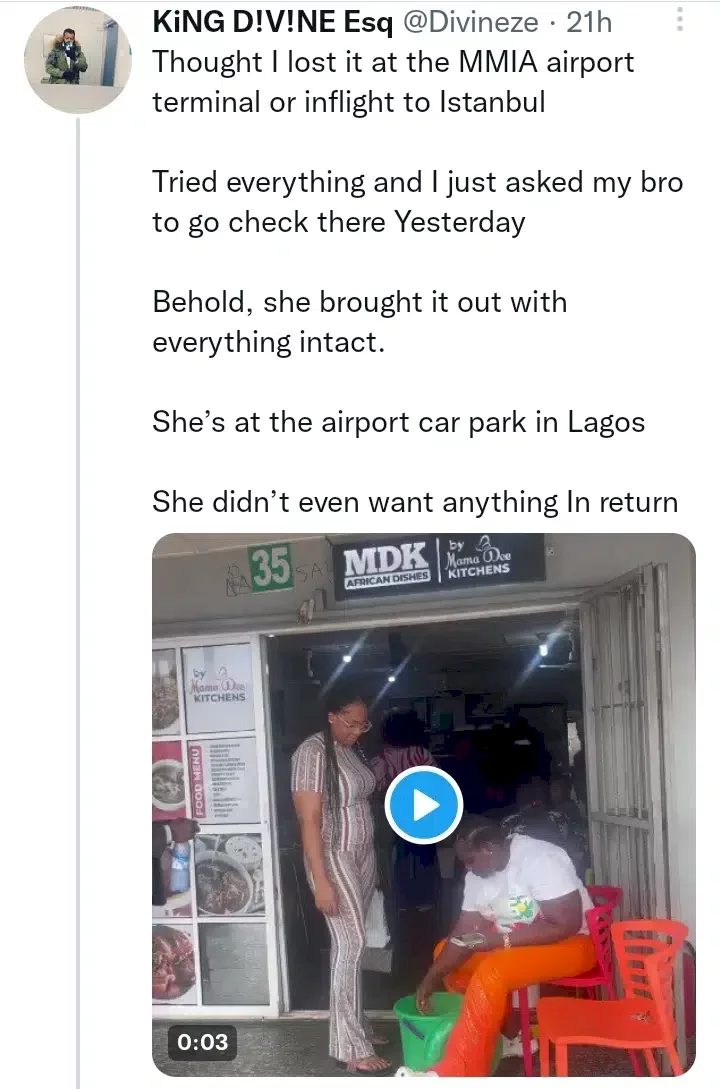 Man celebrates lady for returning over N1M in foreign currencies and other valuables he forgot at her restaurant
