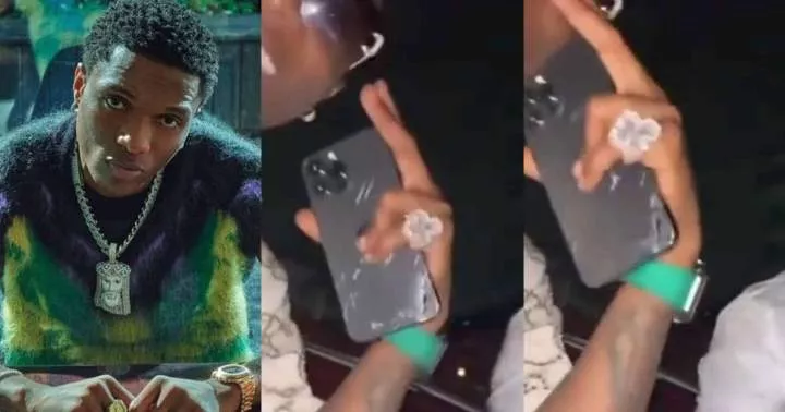 "Popsy no wan change phone" - Reactions trail video of Wizkid's battered iPhone