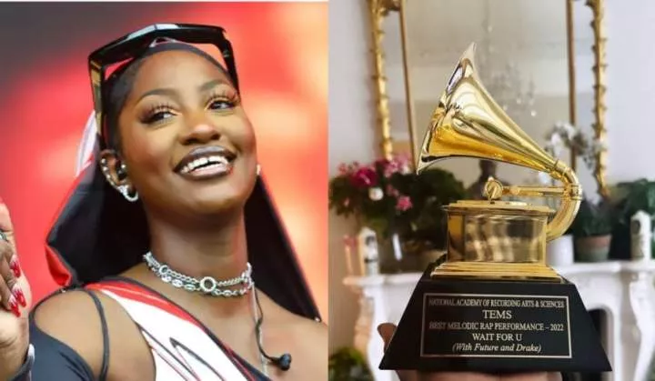 Tems finally receives her Grammy award plaque