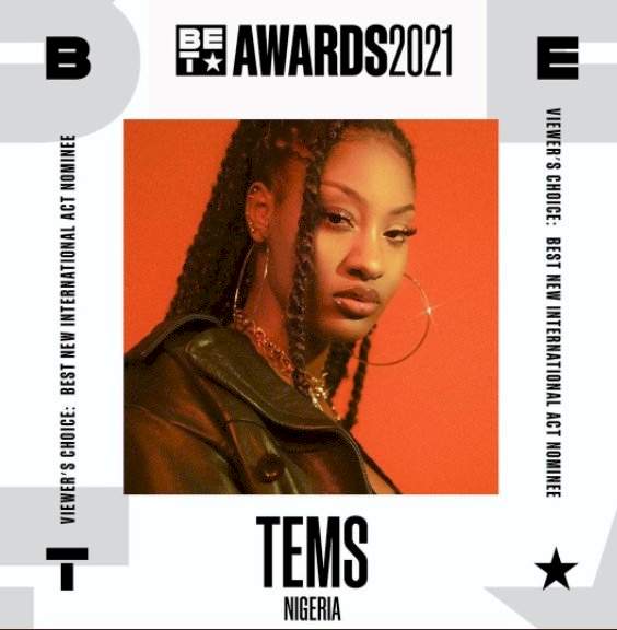 Singer, Tems nominated for 2021 BET Awards