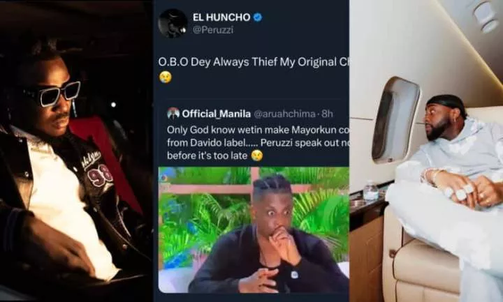Peruzzi drags his label boss, Davido, for stealing his original charger