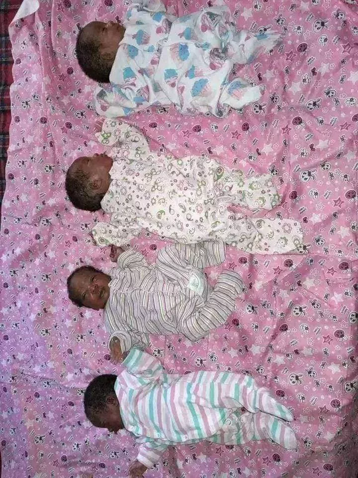 Nigerian woman gives birth to quadruplets after 9 years of waiting