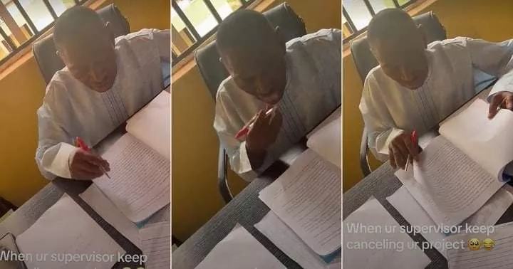 Man shares video of his project supervisor using red pen to cancel his project