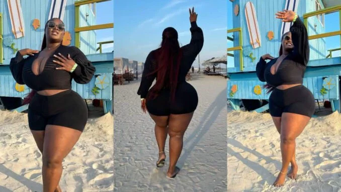 "Chubby are the best" reactions as Big Mama share are beachside photos