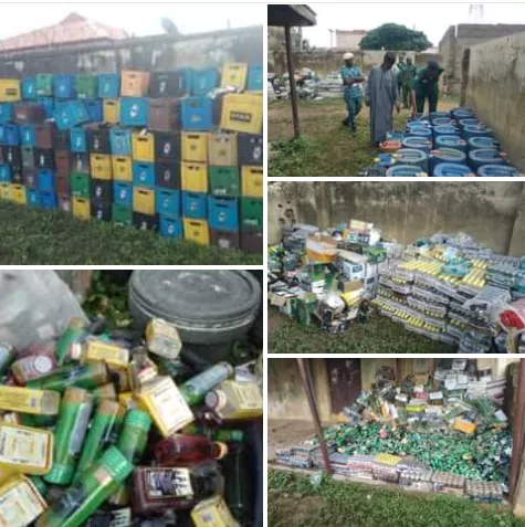 Hisbah seizes cartons of alcohol worth millions of Naira in Katsina