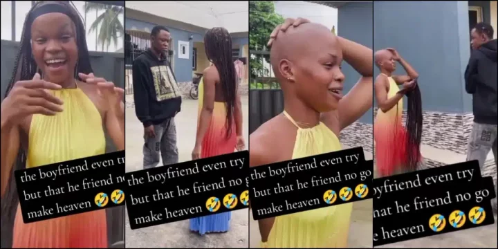 Man fumes as girlfriend shaves her hair after giving her N15K to plait