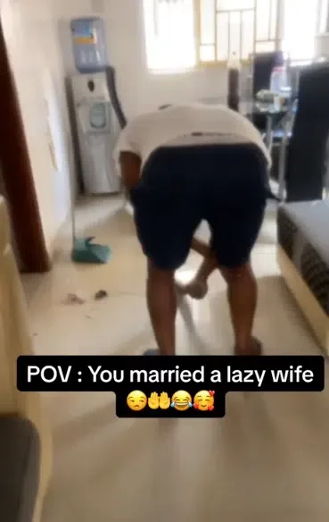 'My wife is lazy' - Man causes buzz online as he showcases series of work his wife makes him do at home