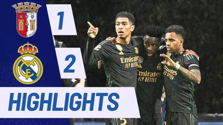 Braga 1-2 Real Madrid: Goals and highlights - Champions League 23/24