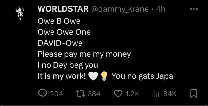 'I never got paid' - Davido knocks Dammy Krane, exposes how he housed, fed him for 3 years when he was homeless