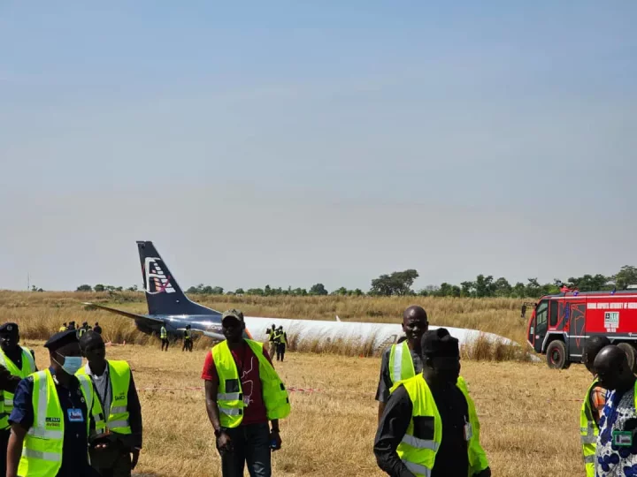 Five escape unhurt as plane skids off Abuja runway, airport shut