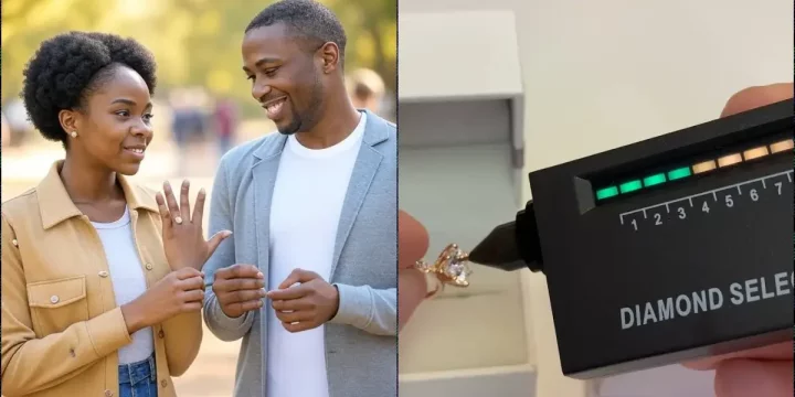 Drama as lady pulls out 'diamond tester' during friend's engagement