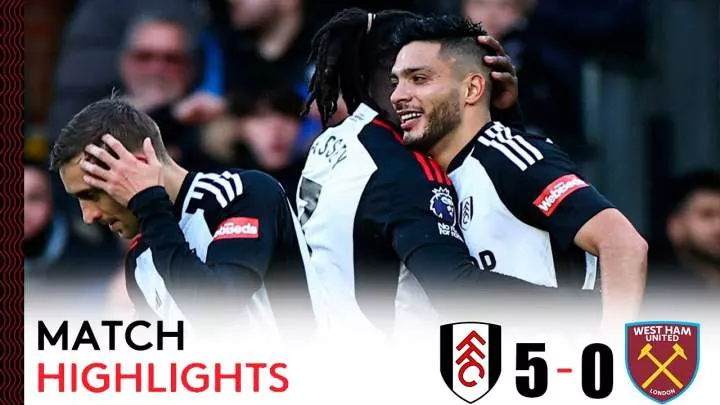 Fulham 5 - 0 West Ham United (Dec-10-2023) Premier League Highlights