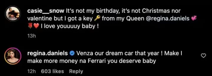 Regina Daniels surprises her friend Casie with her dream car