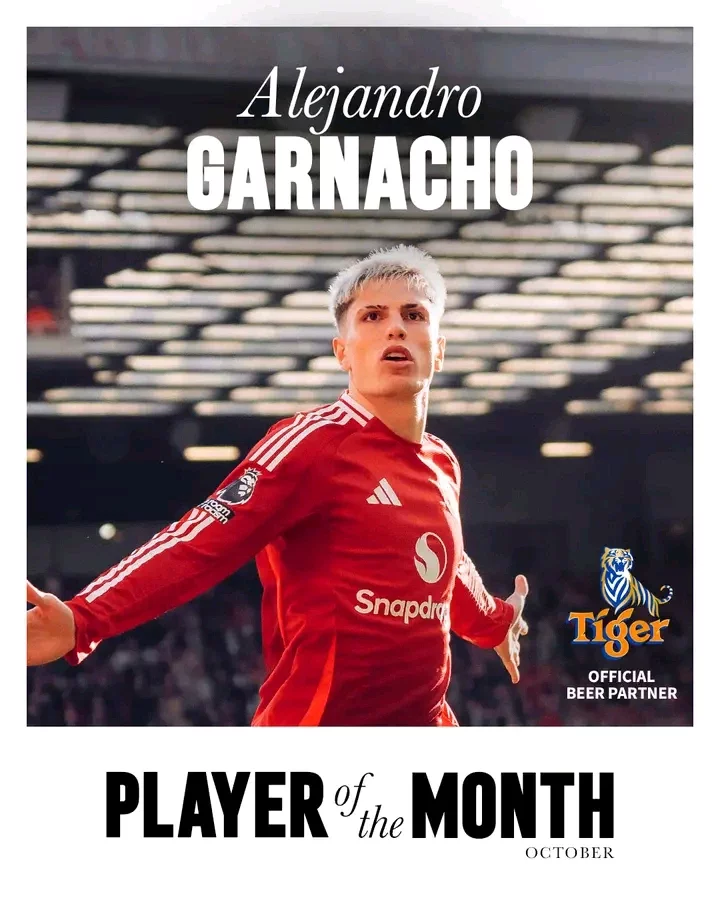 OFFICIAL: Man United Announces Their Player of the Month Award Winner for the Month of October