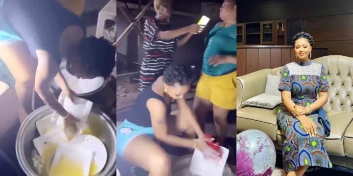 "She no know say I be celebrity" - Regina Daniels laments as her mom asks her to wash plates
