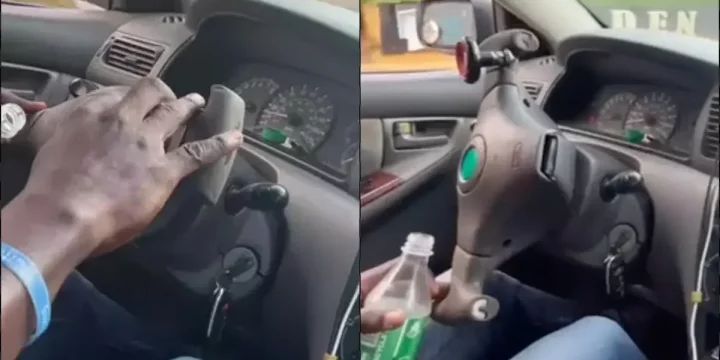 Passenger raises alarm over cab driver's weird steering wheel