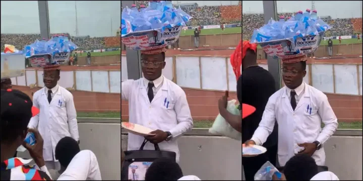 Medical student spotted selling bottled water to support his education