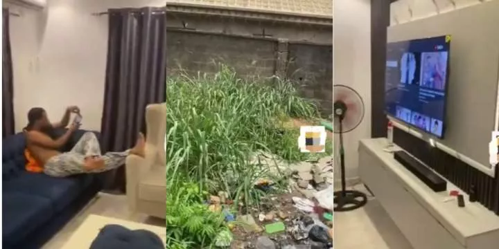 "Disguise don cast" - Man shows off vast difference between the interior and exterior of his house