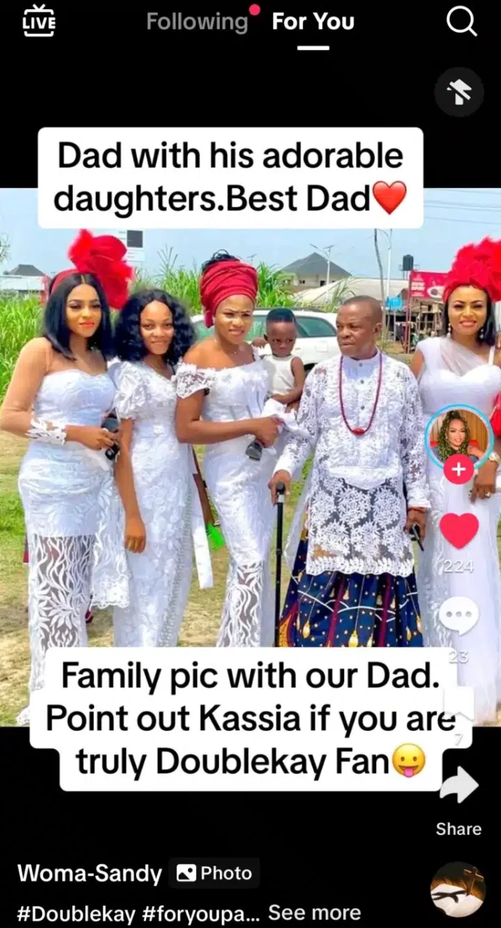 BBNaija: Photo of Kassia's father and sister goes viral