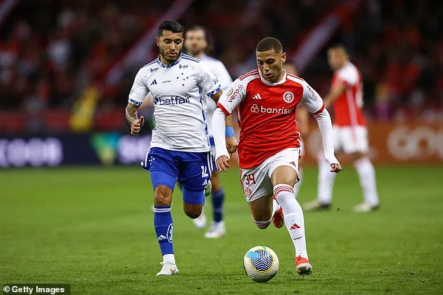 Gabriel Carvalho (right) is the youngest player to have  represented Internacional this century