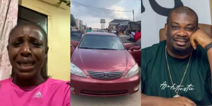 Lady sheds tears of joy as Don Jazzy gifts her N5M to buy car for children's school runs