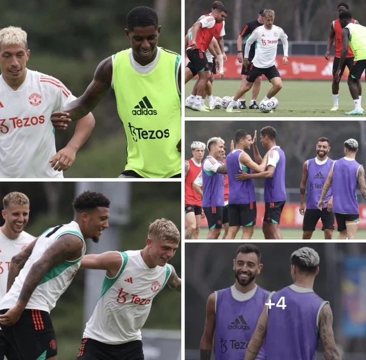 3 players that were present at Manchester United's training session.