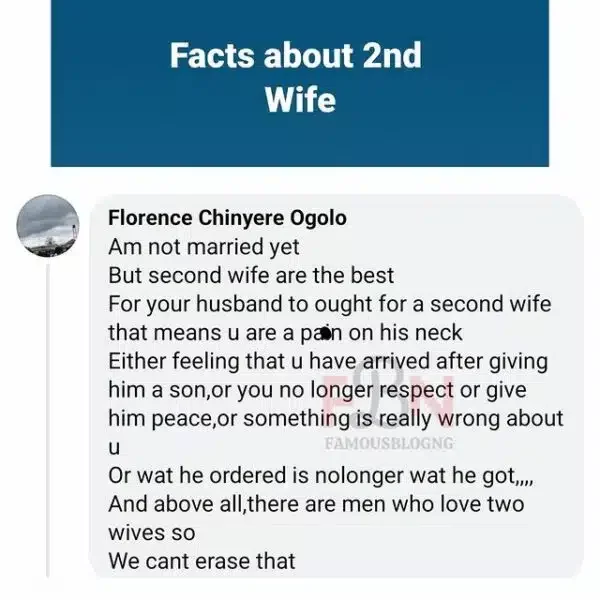 'What he ordered is no longer what he got' - Lady reveals why men go for a second wife