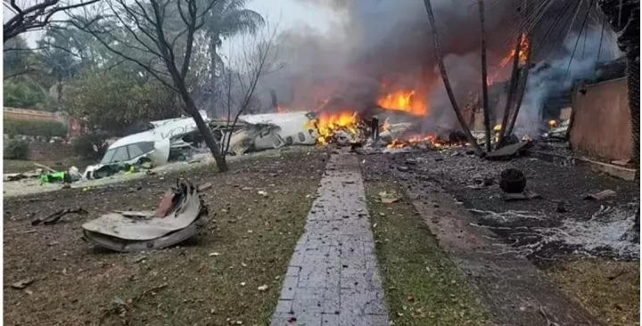 Man denied chance to board plane over lateness reacts as he learns the plane has crashed in Brazil, k!lling all on board (video)