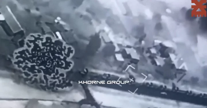 RAIN OF FIRE: Moment Ukraine 'kills 400 Putin troops' INSIDE Russia as missiles pound column & send soldiers fleeing for their lives