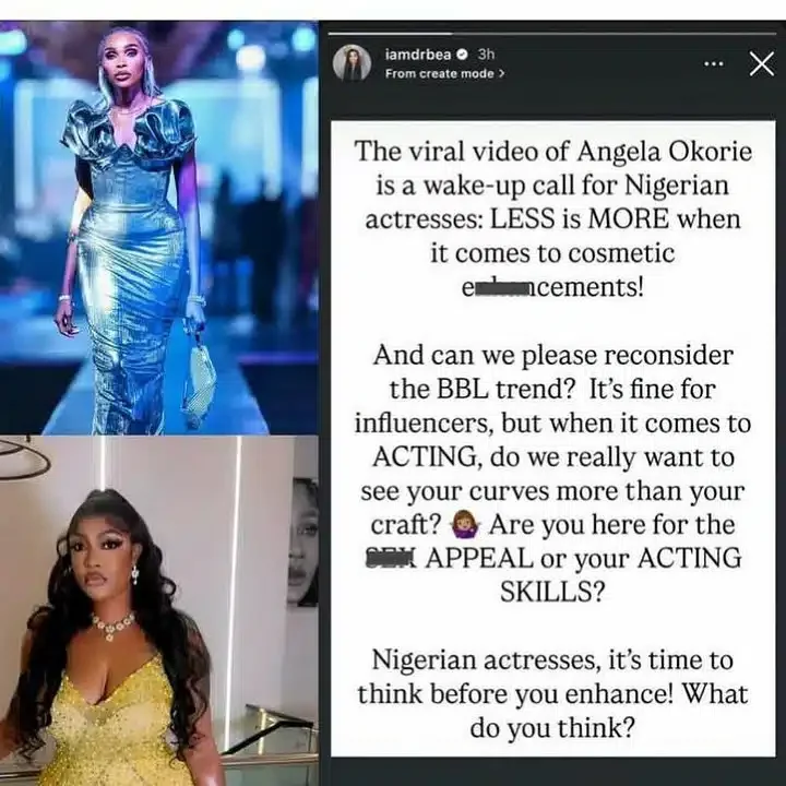 Toyin Lawani calls out aesthetic doctor, Dr Bea for criticising Angela Okorie's BBL yansh
