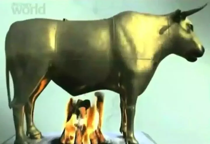 Who creates a bull statue made for cooking people in? Some Greek guy called Perilaus, apparently. (Discovery)