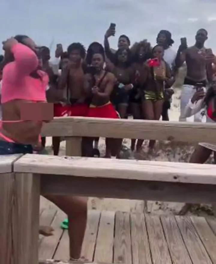 Breasts fall out of bikinis as women fight dirty during spring break outing (photos/video)