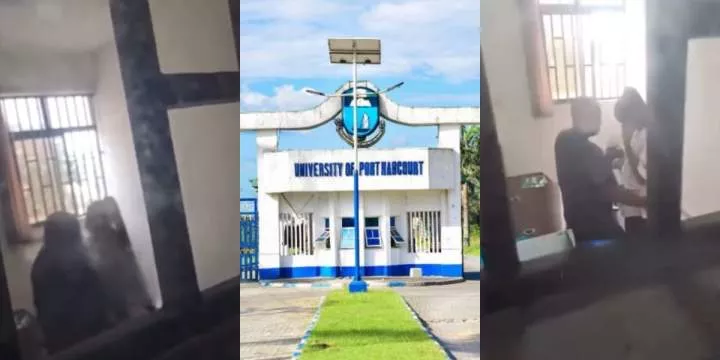Alleged University of Port Harcourt lecturer caught on camera sexually harassing female student