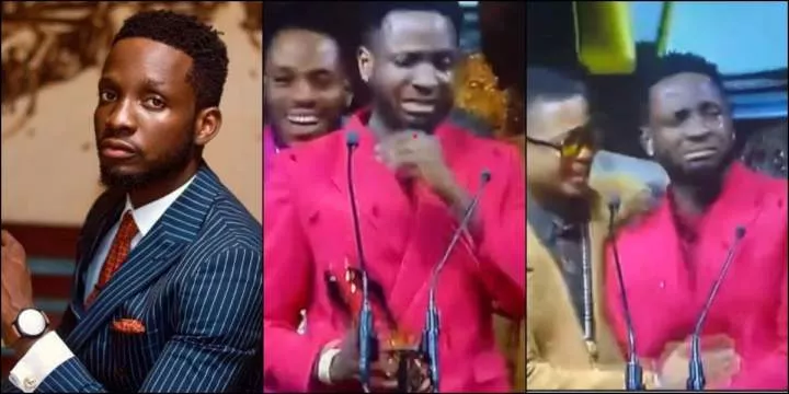 AMVCA: Watch emotional moment Chimezie Imo tears up as he receives award